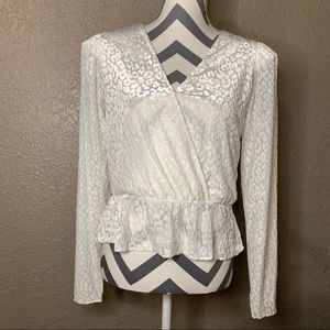 White Leopard Print Blouse | EXPRESS